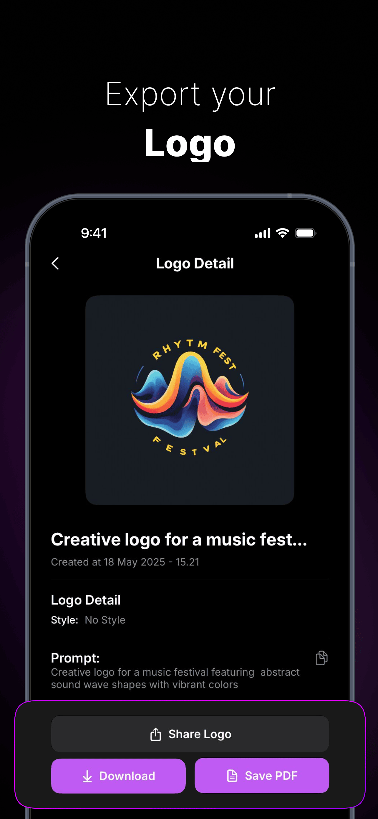 Export and share professional logos from Crevo